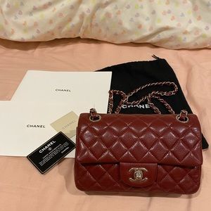 ❌SOLD❌ CHANEL Burgundy Caviar Mini Rectangular